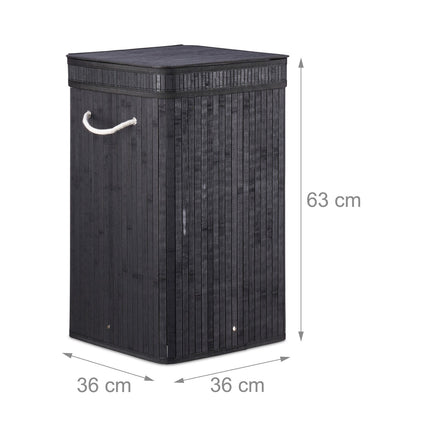 Foldable laundry basket bamboo