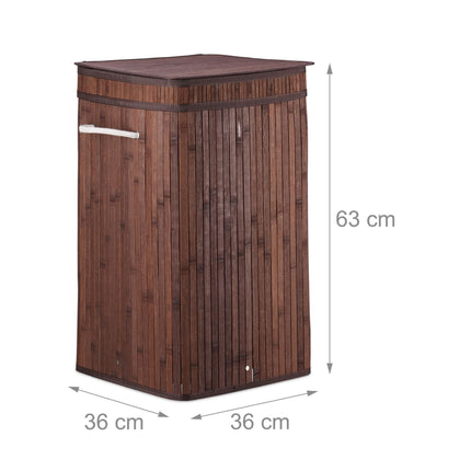Foldable laundry basket bamboo