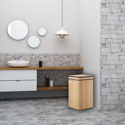 Foldable laundry basket bamboo