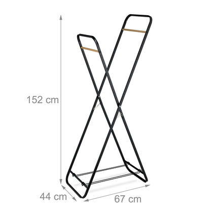 Foldable metal clothes rack