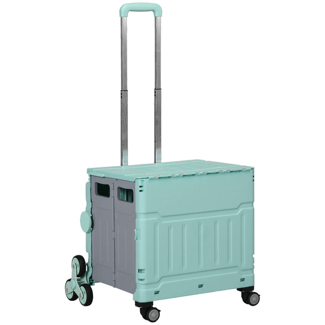 Folding shopping trolley - 80 kg capacity, telescopic handle