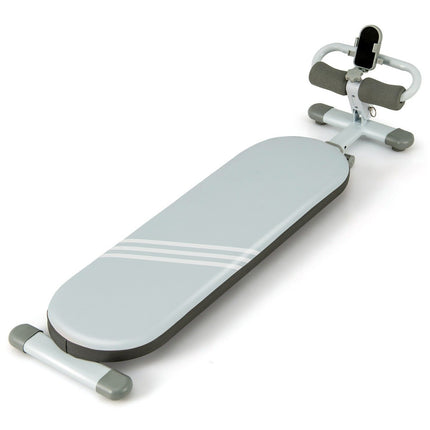 Foldable sit-up bench with 3 adjustable angles and mobile phone holder. Blue
