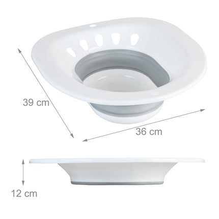 Foldable sitz bath for the toilet