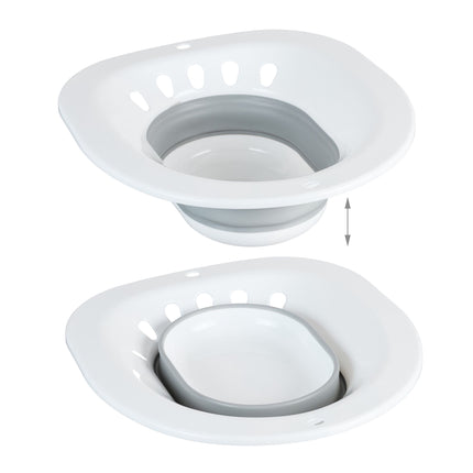 Foldable sitz bath for the toilet