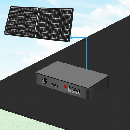 Foldable solar panel with USB charger 1x USB-C, 1x USB-A 30W