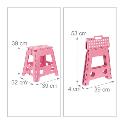 Foldable stool XL pink