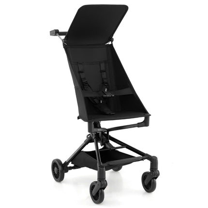 Foldable stroller with adjustable and removable canopy travel buggy