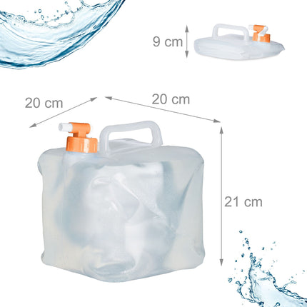 Foldable water container with 4 containers