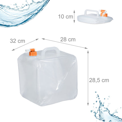 Foldable water container with 4 containers