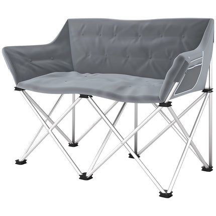 Folding 2-seater camping chair with armrests, capacity 240 kg