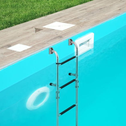 Folding 3-Step Boat Ladder – 304 Steel, Non-Slip PVC Steps