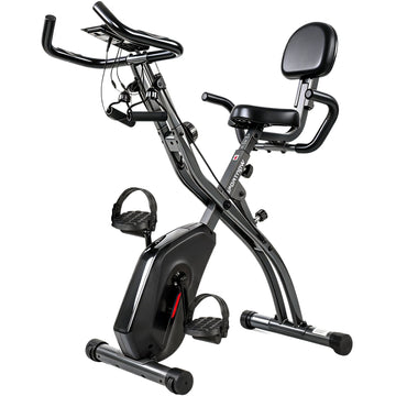 Folding 3-in-1 Exercise Bike, Bluetooth LCD, Heart Rate, Quiet