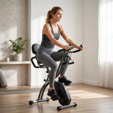 Folding 3-in-1 Exercise Bike, Bluetooth LCD, Heart Rate, Quiet