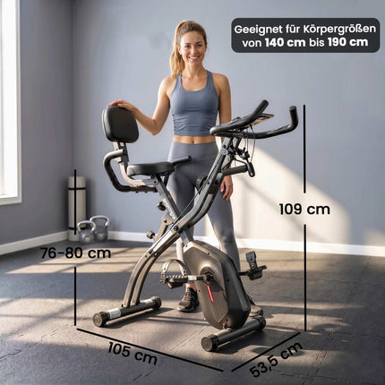 Folding 3-in-1 Exercise Bike, Bluetooth LCD, Heart Rate, Quiet