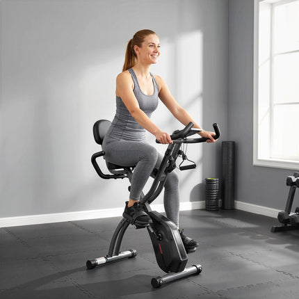 Folding 3-in-1 Exercise Bike, Bluetooth LCD, Heart Rate, Quiet