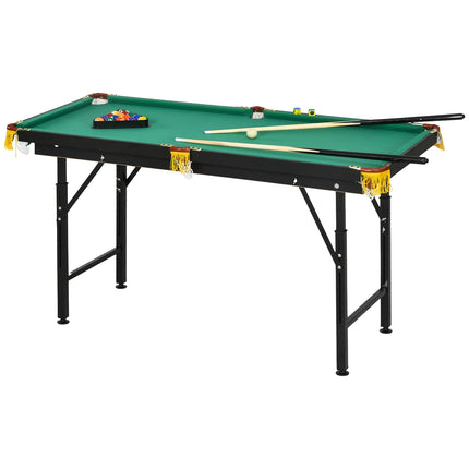 Folding 4.6ft Green Pool Table Set for Adults and Youth