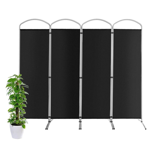 Folding 4 Panel Room Divider for Home 221 x 51 x 188 cm-Black