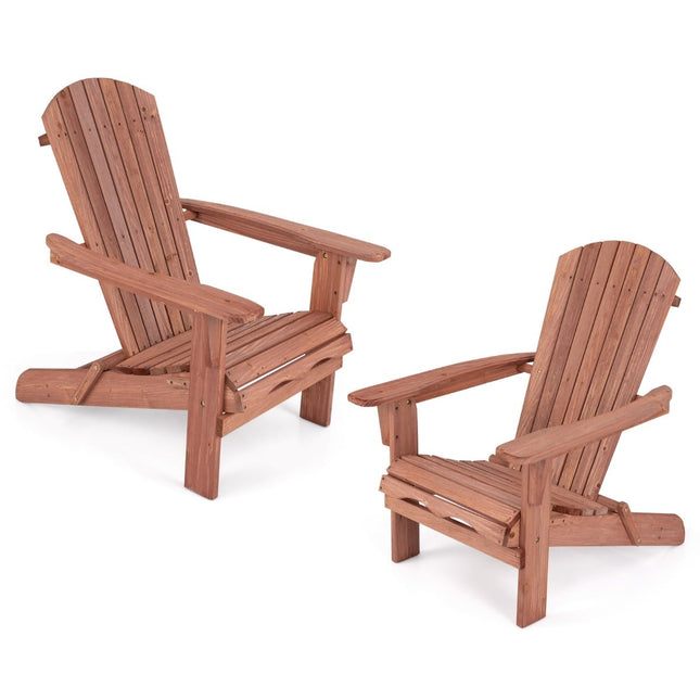 Folding Adirondack Chair Set, Wood, 180kg Capacity
