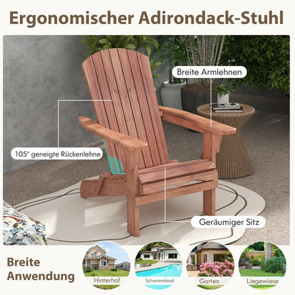 Folding Adirondack Chair Set, Wood, 180kg Capacity