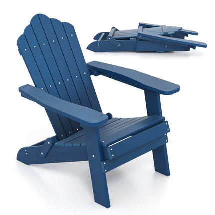 Folding Adirondack Chair, Weatherproof HIPS, Navy Blue