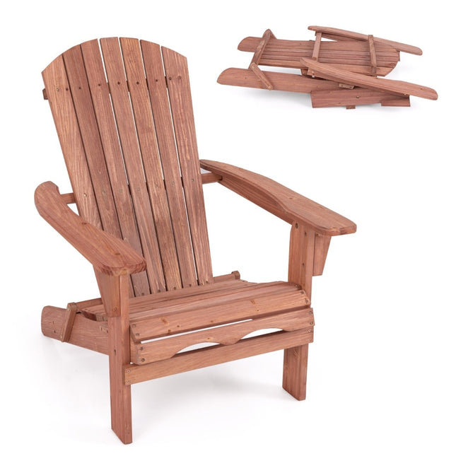Folding Adirondack Chair, Wood, 180kg Capacity