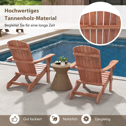 Folding Adirondack Chair, Wood, 180kg Capacity