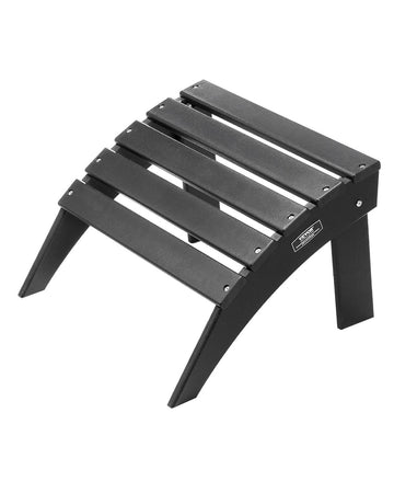 Folding Adirondack Ottoman, HDPE, Weather-Resistant, Black