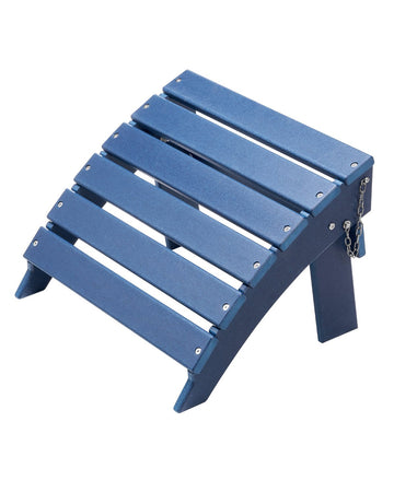 Folding Adirondack Ottoman, HDPE Weather-Resistant, Blue