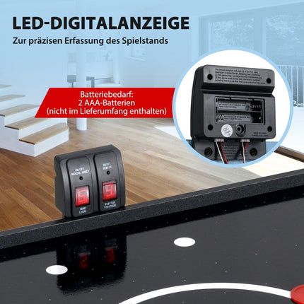 Folding Air Hockey Table with LED Display & 12V Motor