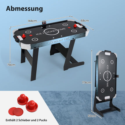 Folding Air Hockey Table with LED Display & 12V Motor