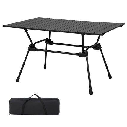 Folding Aluminum Camping Table – Adjustable Height, Carry Bag