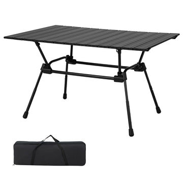Folding Aluminum Camping Table – Adjustable Height, Carry Bag