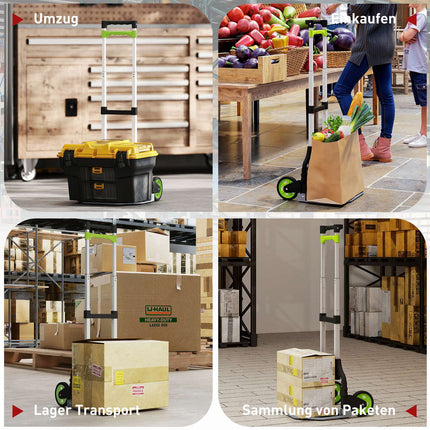 Folding Aluminum Hand Truck, Telescopic Handle, 100 cm