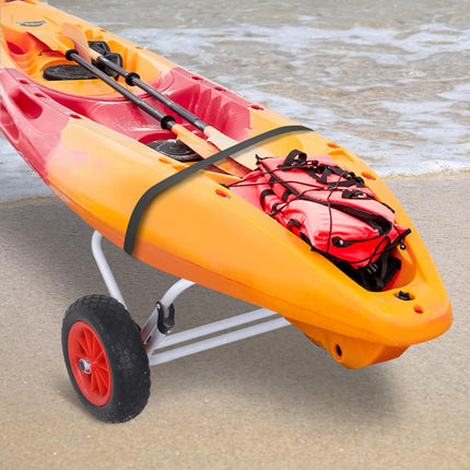 Folding Aluminum Kayak Cart with Straps, 70 kg Capacity