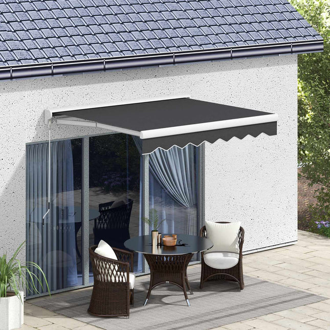 Electric folding arm awning 2.5x2m, remote control & hand crank