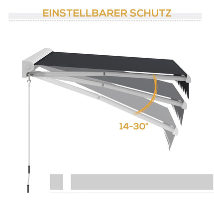 Electric folding arm awning 2.5x2m, remote control & hand crank