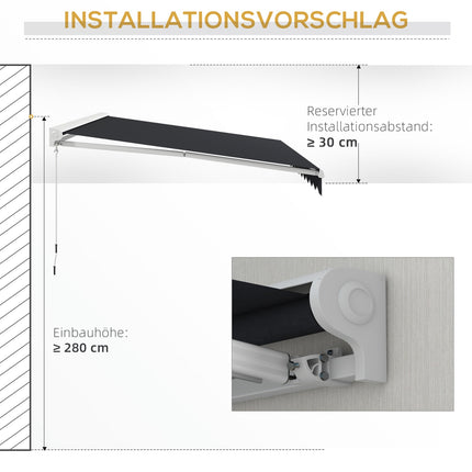 Electric folding arm awning, 4x3m, Remote controlled, Grey