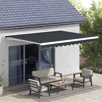 Electric folding arm awning, 4x3m, Remote controlled, Grey