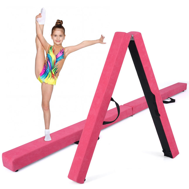 Folding Balance Beam, 7 Ft, Solid Wood Base, Anti-Slip