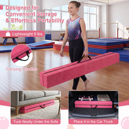 Folding Balance Beam, 7 Ft, Solid Wood Base, Anti-Slip