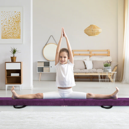 Folding Balance Beam, 8 Ft, Wood Base, Anti-Slip Bottom