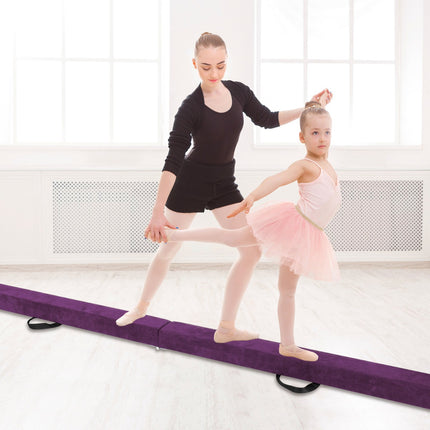 Folding Balance Beam, 8 Ft, Wood Base, Anti-Slip Bottom