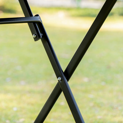 Balcony folding set - 2 chairs & table, metal mesh