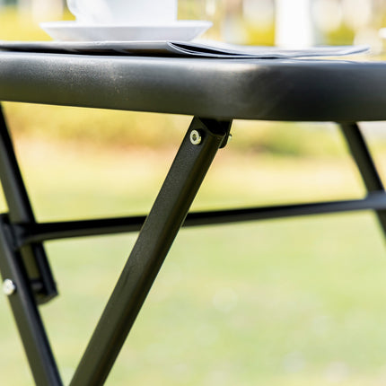 Balcony folding set - 2 chairs & table, metal mesh