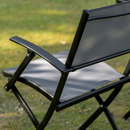 Balcony folding set - 2 chairs & table, metal mesh
