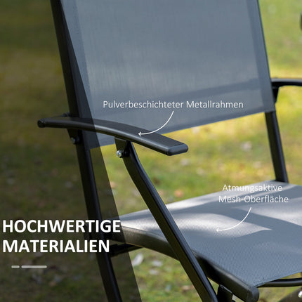 Balcony folding set - 2 chairs & table, metal mesh