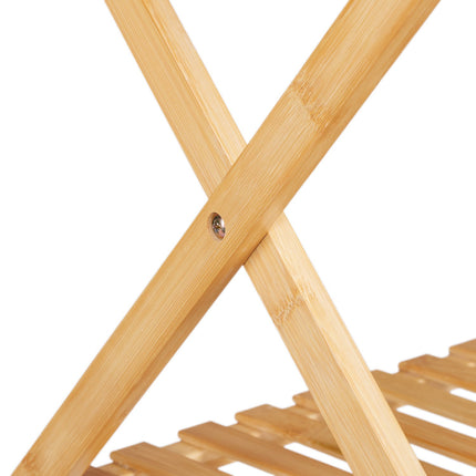 Folding Bamboo Shoe Rack – 4-Tier, Space-Saving Design