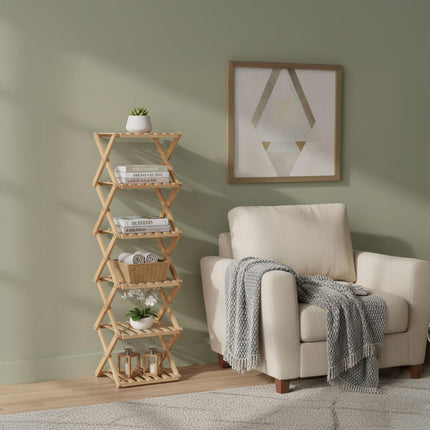 Folding Bamboo Shoe Rack – Compact, Vertical, Foldable