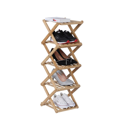 Folding Bamboo Shoe Rack – Vertical, Space-Saving Design