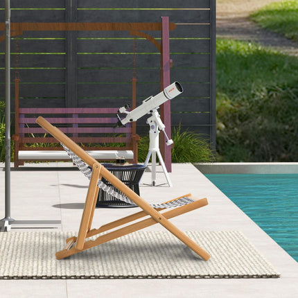 Folding Bamboo Sling Chair, 3-Position Backrest, Canvas